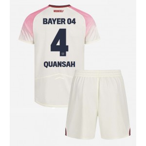 Fotbalové Dres Bayer Leverkusen Jarell Quansah #4 Dětské Venkovní Oblečení 2025-26 Krátký Rukáv (+ trenýrky)